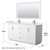 Wyndham WCF292966DWHC2UNSM58 Miranda 66 Inch Double Bathroom Vanity in White, Carrara Cultured Marble Countertop, Undermount Square Sinks, Brushed Nickel Trim, 58 Inch Mirror