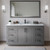 Wyndham WCF292966SGBCMUNSMXX Miranda 66 Inch Single Bathroom Vanity in Dark Gray, White Carrara Marble Countertop, Undermount Square Sink, Matte Black Trim