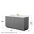 Wyndham WCF292966SGGCMUNSMXX Miranda 66 Inch Single Bathroom Vanity in Dark Gray, White Carrara Marble Countertop, Undermount Square Sink, Brushed Gold Trim