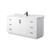 Wyndham WCF292966SWBCMUNSMXX Miranda 66 Inch Single Bathroom Vanity in White, White Carrara Marble Countertop, Undermount Square Sink, Matte Black Trim