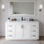 Wyndham WCF292966SWBCMUNSMXX Miranda 66 Inch Single Bathroom Vanity in White, White Carrara Marble Countertop, Undermount Square Sink, Matte Black Trim