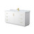 Wyndham WCF292966SWGCMUNSMXX Miranda 66 Inch Single Bathroom Vanity in White, White Carrara Marble Countertop, Undermount Square Sink, Brushed Gold Trim