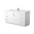 Wyndham WCF292966SWHCMUNSMXX Miranda 66 Inch Single Bathroom Vanity in White, White Carrara Marble Countertop, Undermount Square Sink, Brushed Nickel Trim