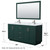 Wyndham WCF292966DGECMUNSM58 Miranda 66 Inch Double Bathroom Vanity in Green, White Carrara Marble Countertop, Undermount Square Sinks, Brushed Nickel Trim, 58 Inch Mirror