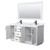 Wyndham WCF292966DWBCMUNSM58 Miranda 66 Inch Double Bathroom Vanity in White, White Carrara Marble Countertop, Undermount Square Sinks, Matte Black Trim, 58 Inch Mirror