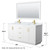 Wyndham WCF292966DWGCMUNSM58 Miranda 66 Inch Double Bathroom Vanity in White, White Carrara Marble Countertop, Undermount Square Sinks, Brushed Gold Trim, 58 Inch Mirror