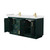 Wyndham WCF292966DGDC2UNSMXX Miranda 66 Inch Double Bathroom Vanity in Green, Carrara Cultured Marble Countertop, Undermount Square Sinks, Brushed Gold Trim