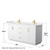 Wyndham WCF292966DWGC2UNSMXX Miranda 66 Inch Double Bathroom Vanity in White, Carrara Cultured Marble Countertop, Undermount Square Sinks, Brushed Gold Trim