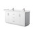 Wyndham WCF292966DWHC2UNSMXX Miranda 66 Inch Double Bathroom Vanity in White, Carrara Cultured Marble Countertop, Undermount Square Sinks, Brushed Nickel Trim