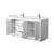 Wyndham WCF292966DWHC2UNSMXX Miranda 66 Inch Double Bathroom Vanity in White, Carrara Cultured Marble Countertop, Undermount Square Sinks, Brushed Nickel Trim