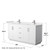 Wyndham WCF292966DWHC2UNSMXX Miranda 66 Inch Double Bathroom Vanity in White, Carrara Cultured Marble Countertop, Undermount Square Sinks, Brushed Nickel Trim