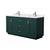 Wyndham WCF292966DGECMUNSMXX Miranda 66 Inch Double Bathroom Vanity in Green, White Carrara Marble Countertop, Undermount Square Sinks, Brushed Nickel Trim