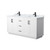 Wyndham WCF292966DWBCMUNSMXX Miranda 66 Inch Double Bathroom Vanity in White, White Carrara Marble Countertop, Undermount Square Sinks, Matte Black Trim