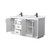 Wyndham WCF292966DWBCMUNSMXX Miranda 66 Inch Double Bathroom Vanity in White, White Carrara Marble Countertop, Undermount Square Sinks, Matte Black Trim
