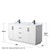 Wyndham WCF292966DWBCMUNSMXX Miranda 66 Inch Double Bathroom Vanity in White, White Carrara Marble Countertop, Undermount Square Sinks, Matte Black Trim