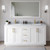 Wyndham WCF292966DWGCMUNSMXX Miranda 66 Inch Double Bathroom Vanity in White, White Carrara Marble Countertop, Undermount Square Sinks, Brushed Gold Trim