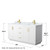 Wyndham WCF292966DWGCMUNSMXX Miranda 66 Inch Double Bathroom Vanity in White, White Carrara Marble Countertop, Undermount Square Sinks, Brushed Gold Trim