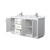 Wyndham WCF292966DWHCMUNSMXX Miranda 66 Inch Double Bathroom Vanity in White, White Carrara Marble Countertop, Undermount Square Sinks, Brushed Nickel Trim