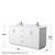 Wyndham WCF292966DWHCMUNSMXX Miranda 66 Inch Double Bathroom Vanity in White, White Carrara Marble Countertop, Undermount Square Sinks, Brushed Nickel Trim