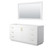 Wyndham WCF292966SWGCXSXXM58 Miranda 66 Inch Single Bathroom Vanity in White, No Countertop, No Sink, Brushed Gold Trim, 58 Inch Mirror