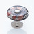 JVJ Polished Nickel 35 mm (1 3/8") Flat Round Glass Door Knob - Clear With Black Lines and Copper - 48814
