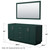 Wyndham WCF292966DGECXSXXM58 Miranda 66 Inch Double Bathroom Vanity in Green, No Countertop, No Sink, Brushed Nickel Trim, 58 Inch Mirror