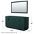 Wyndham WCF292966DGKCXSXXM58 Miranda 66 Inch Double Bathroom Vanity in Green, No Countertop, No Sink, Matte Black Trim, 58 Inch Mirror