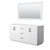 Wyndham WCF292966DWBCXSXXM58 Miranda 66 Inch Double Bathroom Vanity in White, No Countertop, No Sink, Matte Black Trim, 58 Inch Mirror
