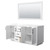 Wyndham WCF292966DWBCXSXXM58 Miranda 66 Inch Double Bathroom Vanity in White, No Countertop, No Sink, Matte Black Trim, 58 Inch Mirror