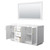 Wyndham WCF292966DWGCXSXXM58 Miranda 66 Inch Double Bathroom Vanity in White, No Countertop, No Sink, Brushed Gold Trim, 58 Inch Mirror