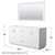 Wyndham WCF292966DWGCXSXXM58 Miranda 66 Inch Double Bathroom Vanity in White, No Countertop, No Sink, Brushed Gold Trim, 58 Inch Mirror