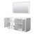 Wyndham WCF292966DWHCXSXXM58 Miranda 66 Inch Double Bathroom Vanity in White, No Countertop, No Sink, Brushed Nickel Trim, 58 Inch Mirror
