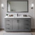 Wyndham WCF292966SGBWCUNSM58 Miranda 66 Inch Single Bathroom Vanity in Dark Gray, White Cultured Marble Countertop, Undermount Square Sink, Matte Black Trim, 58 Inch Mirror