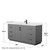 Wyndham WCF292966SGBWCUNSM58 Miranda 66 Inch Single Bathroom Vanity in Dark Gray, White Cultured Marble Countertop, Undermount Square Sink, Matte Black Trim, 58 Inch Mirror