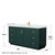 Wyndham WCF292966SGDC2UNSM58 Miranda 66 Inch Single Bathroom Vanity in Green, Carrara Cultured Marble Countertop, Undermount Square Sink, Brushed Gold Trim, 58 Inch Mirror