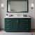 Wyndham WCF292966SGDWCUNSM58 Miranda 66 Inch Single Bathroom Vanity in Green, White Cultured Marble Countertop, Undermount Square Sink, Brushed Gold Trim, 58 Inch Mirror