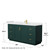 Wyndham WCF292966SGDWCUNSM58 Miranda 66 Inch Single Bathroom Vanity in Green, White Cultured Marble Countertop, Undermount Square Sink, Brushed Gold Trim, 58 Inch Mirror