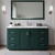 Wyndham WCF292966SGEC2UNSM58 Miranda 66 Inch Single Bathroom Vanity in Green, Carrara Cultured Marble Countertop, Undermount Square Sink, Brushed Nickel Trim, 58 Inch Mirror