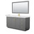 Wyndham WCF292966SGGWCUNSM58 Miranda 66 Inch Single Bathroom Vanity in Dark Gray, White Cultured Marble Countertop, Undermount Square Sink, Brushed Gold Trim, 58 Inch Mirror