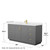 Wyndham WCF292966SGGWCUNSM58 Miranda 66 Inch Single Bathroom Vanity in Dark Gray, White Cultured Marble Countertop, Undermount Square Sink, Brushed Gold Trim, 58 Inch Mirror