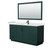 Wyndham WCF292966SGKWCUNSM58 Miranda 66 Inch Single Bathroom Vanity in Green, White Cultured Marble Countertop, Undermount Square Sink, Matte Black Trim, 58 Inch Mirror