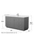 Wyndham WCF292966SKGWCUNSM58 Miranda 66 Inch Single Bathroom Vanity in Dark Gray, White Cultured Marble Countertop, Undermount Square Sink, Brushed Nickel Trim, 58 Inch Mirror