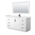 Wyndham WCF292966SWBC2UNSM58 Miranda 66 Inch Single Bathroom Vanity in White, Carrara Cultured Marble Countertop, Undermount Square Sink, Matte Black Trim, 58 Inch Mirror