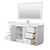 Wyndham WCF292966SWGC2UNSM58 Miranda 66 Inch Single Bathroom Vanity in White, Carrara Cultured Marble Countertop, Undermount Square Sink, Brushed Gold Trim, 58 Inch Mirror