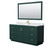 Wyndham WCF292966SGDCMUNSM58 Miranda 66 Inch Single Bathroom Vanity in Green, White Carrara Marble Countertop, Undermount Square Sink, Brushed Gold Trim, 58 Inch Mirror