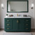 Wyndham WCF292966SGDCMUNSM58 Miranda 66 Inch Single Bathroom Vanity in Green, White Carrara Marble Countertop, Undermount Square Sink, Brushed Gold Trim, 58 Inch Mirror
