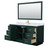 Wyndham WCF292966SGDCMUNSM58 Miranda 66 Inch Single Bathroom Vanity in Green, White Carrara Marble Countertop, Undermount Square Sink, Brushed Gold Trim, 58 Inch Mirror
