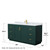 Wyndham WCF292966SGDCMUNSM58 Miranda 66 Inch Single Bathroom Vanity in Green, White Carrara Marble Countertop, Undermount Square Sink, Brushed Gold Trim, 58 Inch Mirror