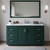 Wyndham WCF292966SGECMUNSM58 Miranda 66 Inch Single Bathroom Vanity in Green, White Carrara Marble Countertop, Undermount Square Sink, Brushed Nickel Trim, 58 Inch Mirror