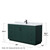 Wyndham WCF292966SGKCMUNSM58 Miranda 66 Inch Single Bathroom Vanity in Green, White Carrara Marble Countertop, Undermount Square Sink, Matte Black Trim, 58 Inch Mirror